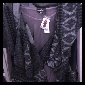 Boutique Circle Cape Sweater and Shirt